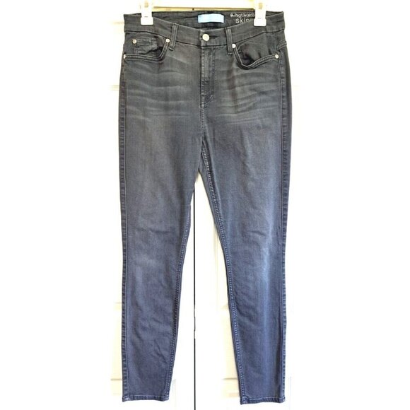7 For All Mankind Women's 28 High Waist Ankle Skinny Gray B(air) Denim 29"Inseam - Picture 1 of 9